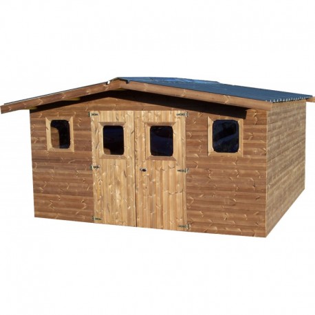 Refugio de jardín de madera maciza de Habrita de 12,3 m² y tablones de 42 mm