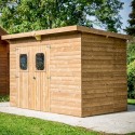 Casetta da giardino Theora in legno massello Habrita 7,33 m2 con Tetto Onduline