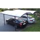 Carport 2 voitures 4,85x6,00m en aluminium et polycarbonate 6mm ANTI-UV Habrita