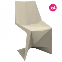 4-Stühle-Stühle Vondom Voxel Futuristen Écru