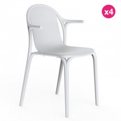 Set van 4 witte Vondom Brooklyn fauteuils