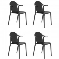 Set van 4 fauteuils Vondom Brooklyn zwart