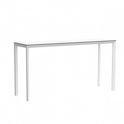 Telaio tavolo alto Alluminio Vondom bianco vassoio HPL bianco con bordo nero 200x60x105