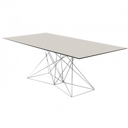 Table Faz Vondom 200x100 stainless steel base white top