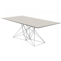 Table Faz Vondom 200x100 stainless steel base black top