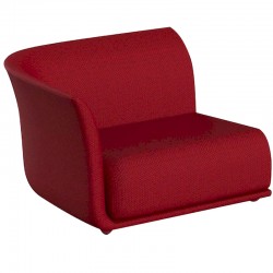 Sofa Sofa Vondom design Suave recht in waterafstotende stof rood Granaat 1046