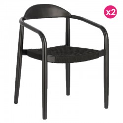 Set di 2 sedie con braccioli in eucalipto Black KosyForm