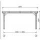 Wooden carport without roof 304x502 Delahaye 15 m2