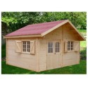 Garden shed Habrita solid wood 25m2 with double sloped roof