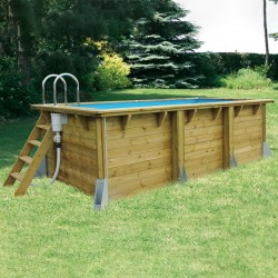 Pool Holz Ubbink Azura 250x450 H126cm Blau Liner