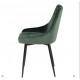 Conjunto de veludo de refeição 4 cadeiras verde com Base de Metal preto Kari KosyForm