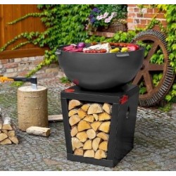 Braciere in legno Santos CookKing Premium con supporto Plancha e Bonfire