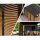 Pergola Bioclimatique Habrita aluminium 2 côtés ventelles imitation bois 10,80 m2