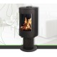 Round wood stove heat exchanger NovaStove Rety 7 kW with support