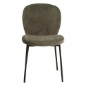 Conjunto de 2 Cadeiras de Jantar Bala Tecidos Verdes com Base de Metal Preto VeryForma