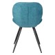 Conjunto de 2 Cadeiras de Jantar Ania Tecido Azul Base Metal Preto VeryForma