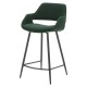 Conjunto de 2 Cadeiras: Bancada Eme fivela de tecido abeto verde Base Metal VeryForma