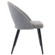 Conjunto de 4 cadeiras com encosto ergonômico e tecido cinza claro pés pretos KosyForm