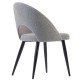 Conjunto de 4 cadeiras com encosto ergonômico e tecido cinza claro pés pretos KosyForm
