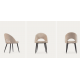 Conjunto de 4 Cadeiras de Veludo Bege com Encosto Ergonômico com Pernas Pretas KosyForm