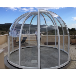 Sfera 390 Telescopic Aluminium Hot Tub Enclosure White Ready to Install Abrisol
